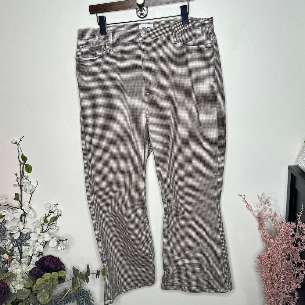 Frame Le Crop Flare Camel Multi Houndstooth Print… - image 2